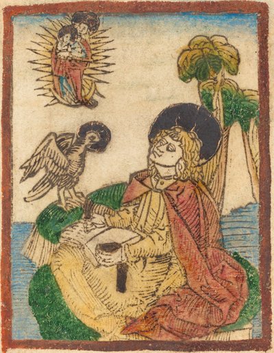 Saint John på øya Patmos av German 15th Century