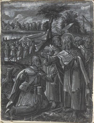 Kristus diskuterer med legene [recto] av German 16th Century