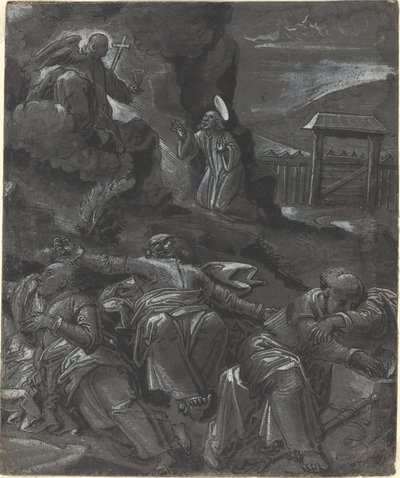 Kristus i Getsemane hage av German 16th Century