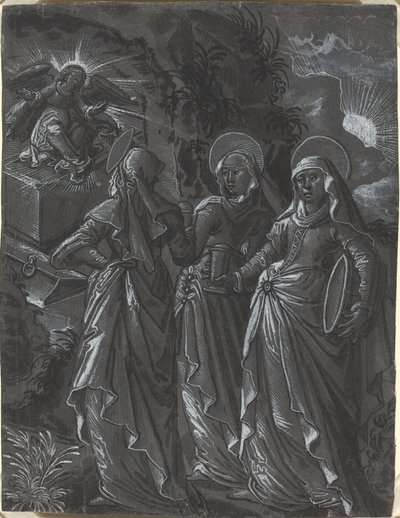 De tre kvinnene ved graven [recto] av German 16th Century