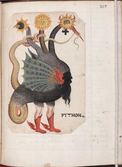 Python fra: Alchemical and Rosicrucian Compendium, ca 1760 av German Master