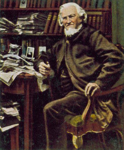 Hoffmann von Fallersleben , tysk poet (farget bilde) av German Photographer