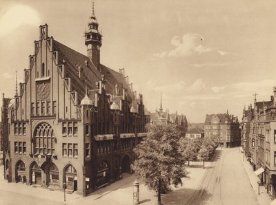 Det nye rådhuset, Lindener Marktplatz, Hannover (s/hvitt-bilde) av German Photographer