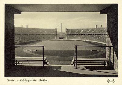 Det olympiske stadion, Reichssportfeld, Berlin (s/h-bilde) av German Photographer