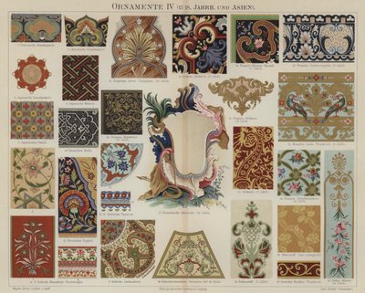 1600- og 1700-tallet og asiatisk dekorativ kunst (fargelitho) av German School