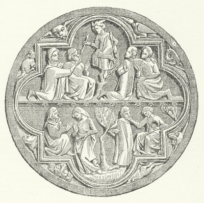 En skildring av Courtly Love i Provence-regionen i Frankrike (gravering) av German School