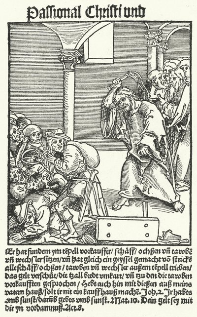 En side fra Luthers anti-pamflett, Passional Christi und Antichrist av German School