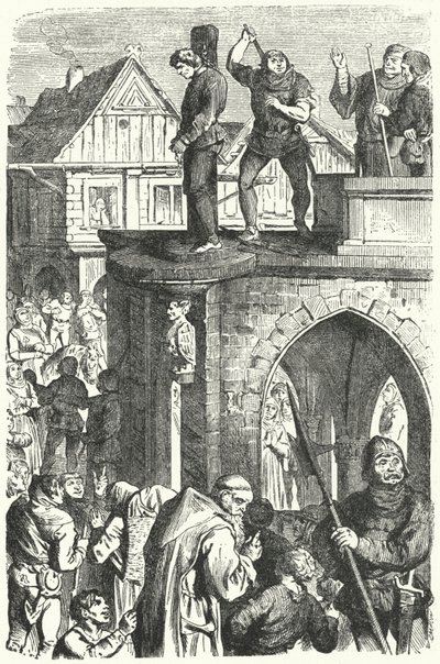 En offentlig pisking i Tyskland under regjeringen til den hellige romerske keiser Maximilian I (gravering) av German School
