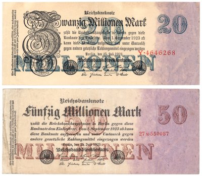 En tjue og femti millioner marksedler, 1923 av German School