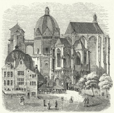 Aachen katedral (gravering) av German School