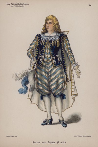 Achaz von Solms, fra Der Generalfeldoberst av Ernst von Wildenbruch (farge litho) av German School