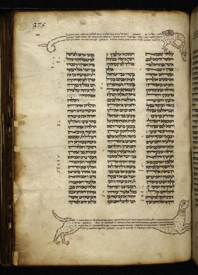 Legge til. 21160, f.188, Mikrografi av to hunder som jager et rådyr, tre med fugler og en drage, ved Nummer (kap. 2-3). av German School