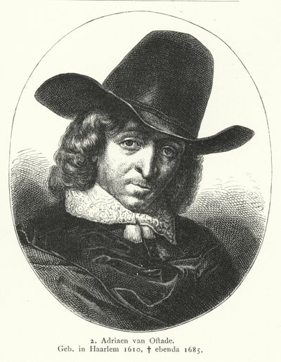 Adriaen van Ostade , maler fra den nederlandske gullalderen (gravering) av German School