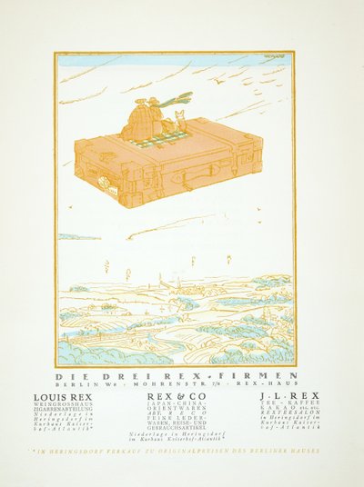 Annonse for Rex & Co., fra Styl, pub.1922 (pochoir-trykk) av German School