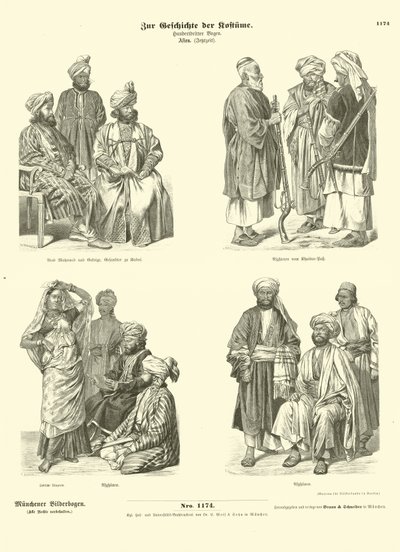 Afghanske kostymer, 1800-tallet av German School