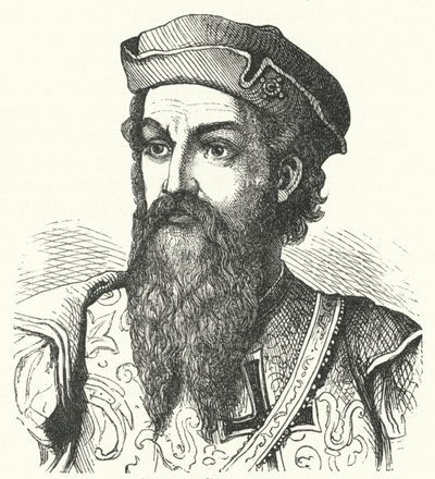 Afonso de Albuquerque, hertug av Goa, portugisisk general og visekonge av portugisisk India (gravering) av German School