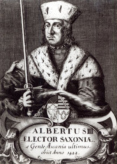 Albert III, siste kurfyrst av Sachsen fra det askanske dynastiet av German School