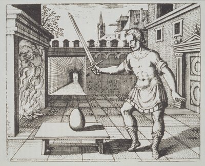 Alchemical Allegory: The Philosophers Egg, fra Srutinium Chymicum av Michael Majer (1687) illustrert i en magisk historie publisert sent på 1800-tallet av German School