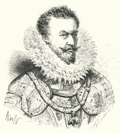 Alexander Farnese, hertug av Parma, guvernør i de spanske Nederlandene (gravering) av German School
