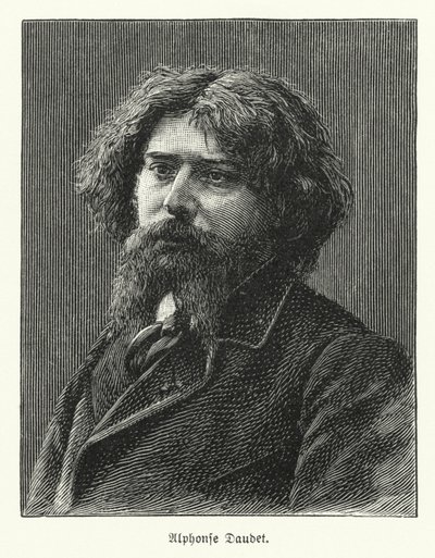 Alphonse Daudet , fransk romanforfatter (litho) av German School
