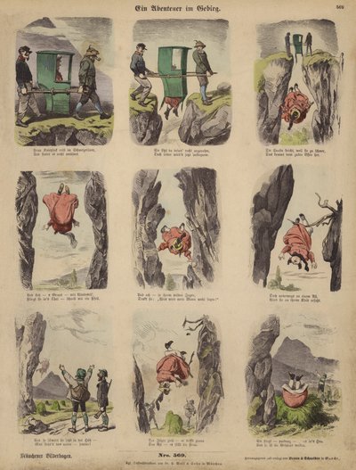Et eventyr i fjellet (farget gravering) av German School