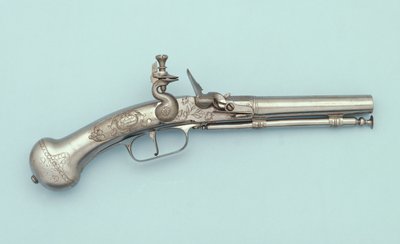 En flintlåspistol i helt stål, Jan Cloeter a Grevenbroich, ca. 1660 av German School