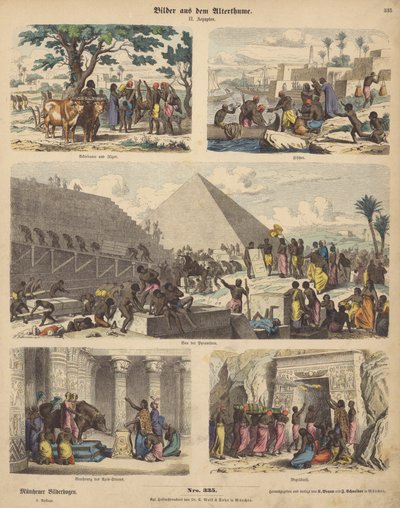 Det gamle Egypt (farget gravering) av German School