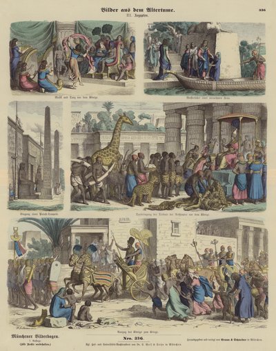 Det gamle Egypt (farget gravering) av German School
