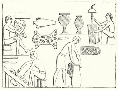 Gamle egyptiske garvere (gravering) av German School