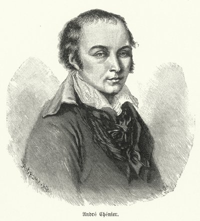 Andre Chenier , fransk poet (litho) av German School