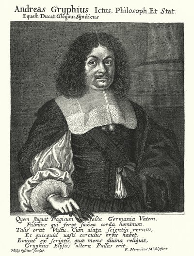 Andreas Gryphius , tysk poet og dramatiker (gravering) av German School