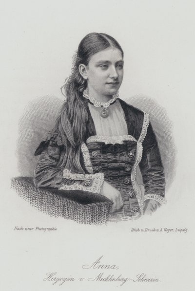 Anna, hertuginne av Mecklenburg-Schwerin (gravering) av German School