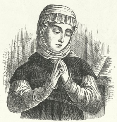Anna Reinhard, kone til Huldrych Zwingli, ledende skikkelse i reformasjonen i Sveits (gravering) av German School