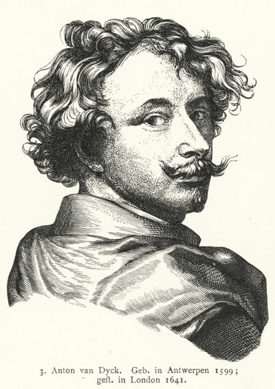 Anthony van Dyck , flamsk barokkkunstner (gravering) av German School