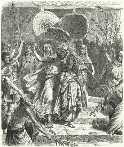 Antony og Cleopatra som Osiris og Isis (gravering) av German School