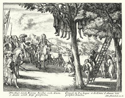 Grusomheter begått mot irske protestanter av James II og Comte d"Avaux, 1689 av German School