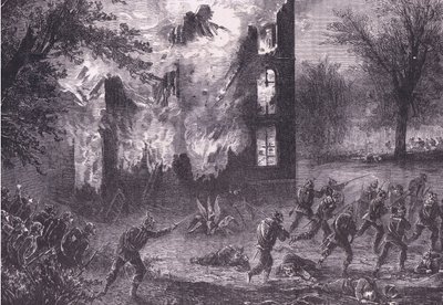 Angrep på en avansert fransk posisjon, Cassells History of the War between France and Germany utgitt av Cassell and Company Limited, ca. 1890 (litho) av German School