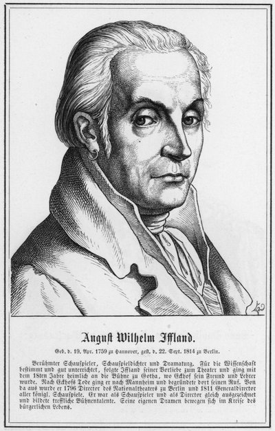 August Wilhelm Iffland (gravering) av German School
