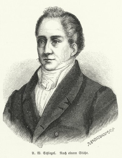 August Wilhelm Schlegel , tysk poet og oversetter (litho) av German School