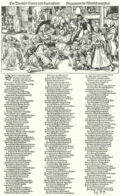 Barfotsekter og striden om munkens vane (gravering) av German School