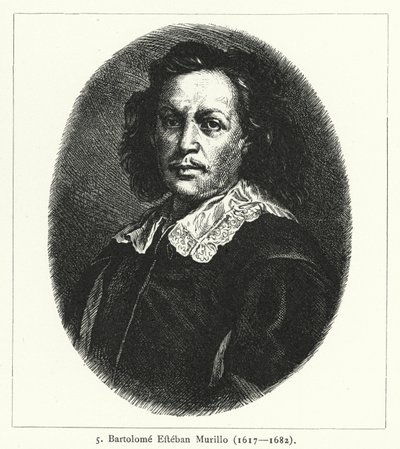 Bartolome Esteban Murillo , spansk barokkmaler (gravering) av German School