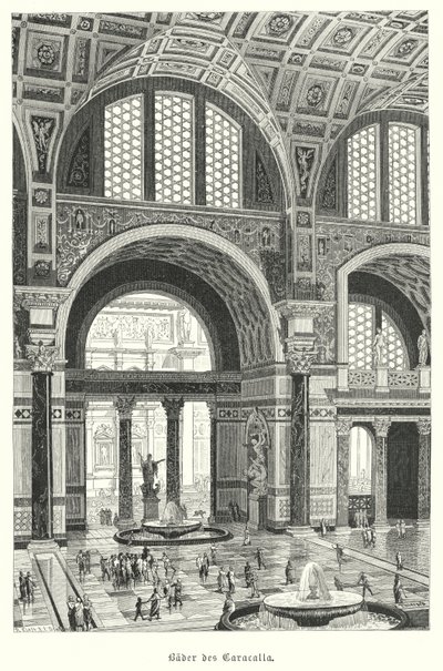 Baths of Caracalla, Roma (gravering) av German School