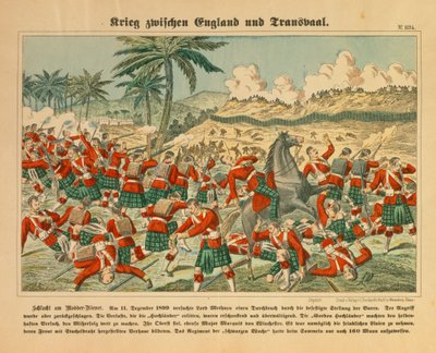 Slaget ved Modder River i Boer War, 11. desember 1899, broadsheet utgitt av C. Burckhardt, Weissenburg, 1899 av German School