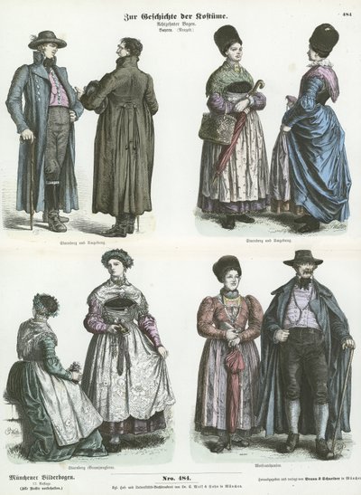 Bayerske kostymer, 1800-tallet av German School