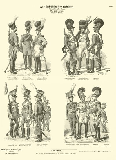 Bayerske militæruniformer, tidlig på 1800-tallet av German School