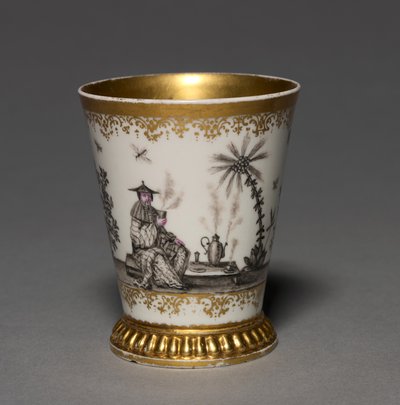 Beaker, manufacturer Meissen Porcelain Factory, Germany, before 1720 (porcelain, interior gilded) av German School