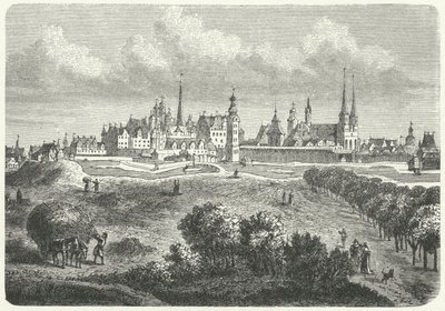 Berlin og Colln på 1600-tallet (gravering) av German School