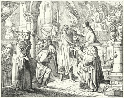 Bernard av Clairvaux forkynte det andre korstoget i Speyer, Tyskland av German School