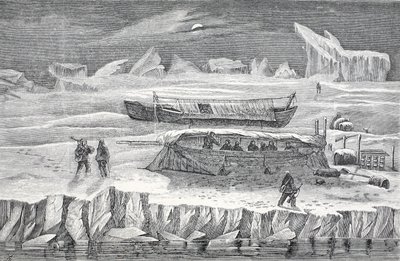 Bivuakk i Boats, pub. London 1874 av German School