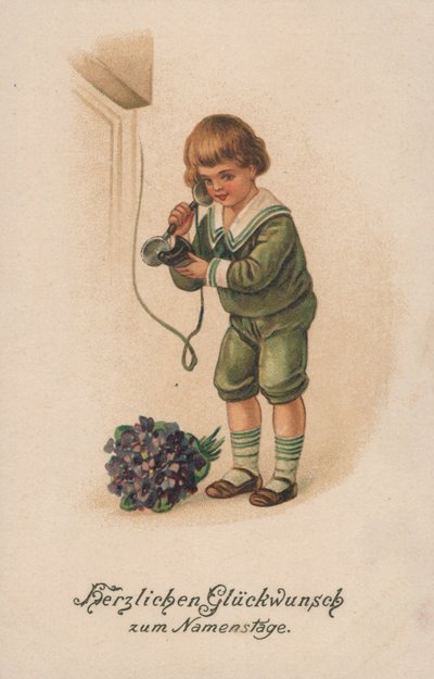 Gutt og telefon av German School